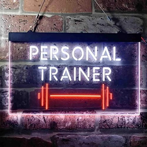 Personal Trainer Gym Dual LED Neon Light Sign